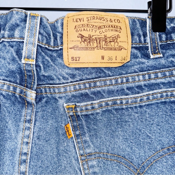 Levi’s 517 Men’s Orange Tab Bootcut Jeans Size 36/34” - Picture 8 of 9